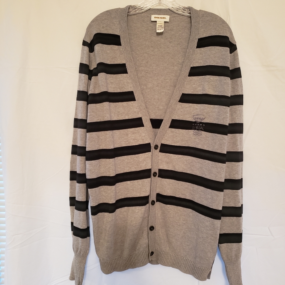 Diesel grey and navy cardigan sweater XL